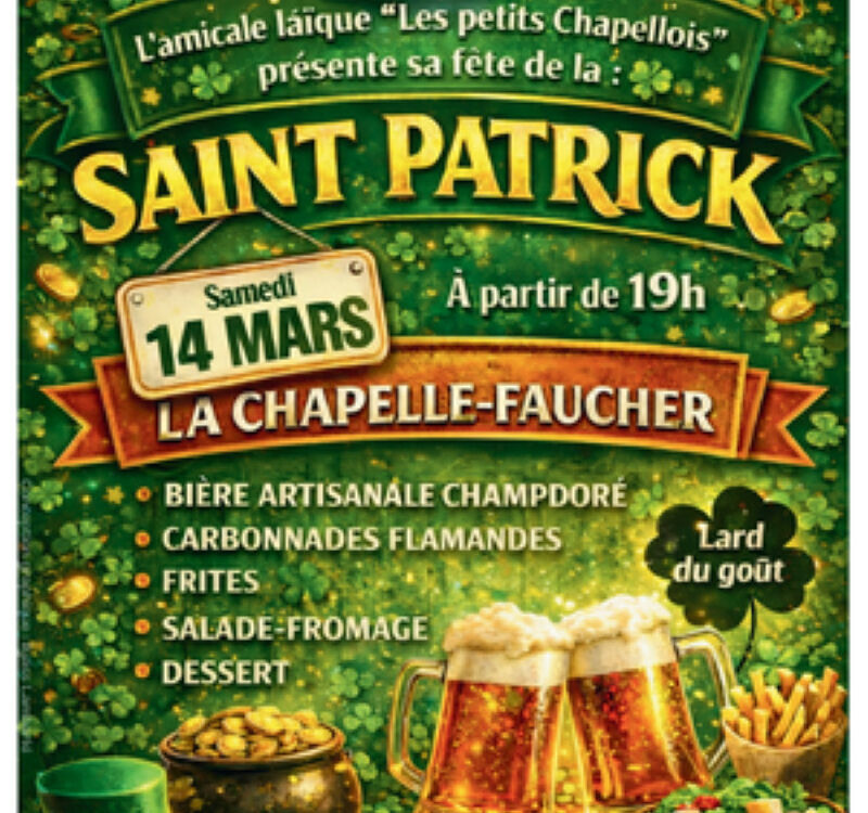 Fête de la St-Patrick 2026 la chapelle-faucher