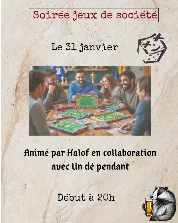 Soirée jeux de société 31.01.26